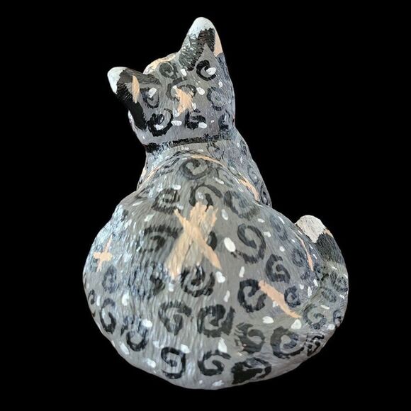 Ceramic Handpainted Cat Figurine Decor Piece - Picture 5 of 9